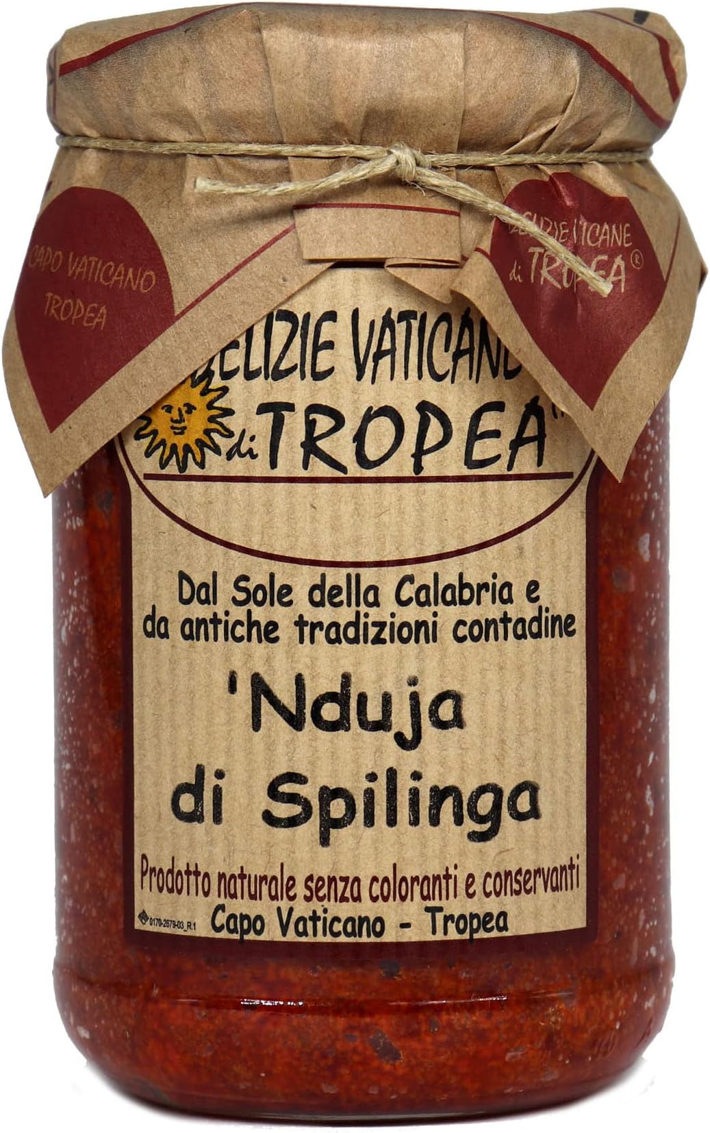 ‘Nduja di Spilinga 280g | Spicy Spreadable Salami Gourmet | Artisanal ‘Nduja Sausage Paste - Italian Deli - Authentic Calabrian Made Italy By Delizie Vaticane Di Tropea