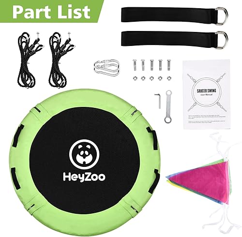 Miniatura 6 de Columpio de árbol de 48 pulgadas, columpio volador más grande para toda la familia, capacidad de peso de 900 libras, con correas ajustables para