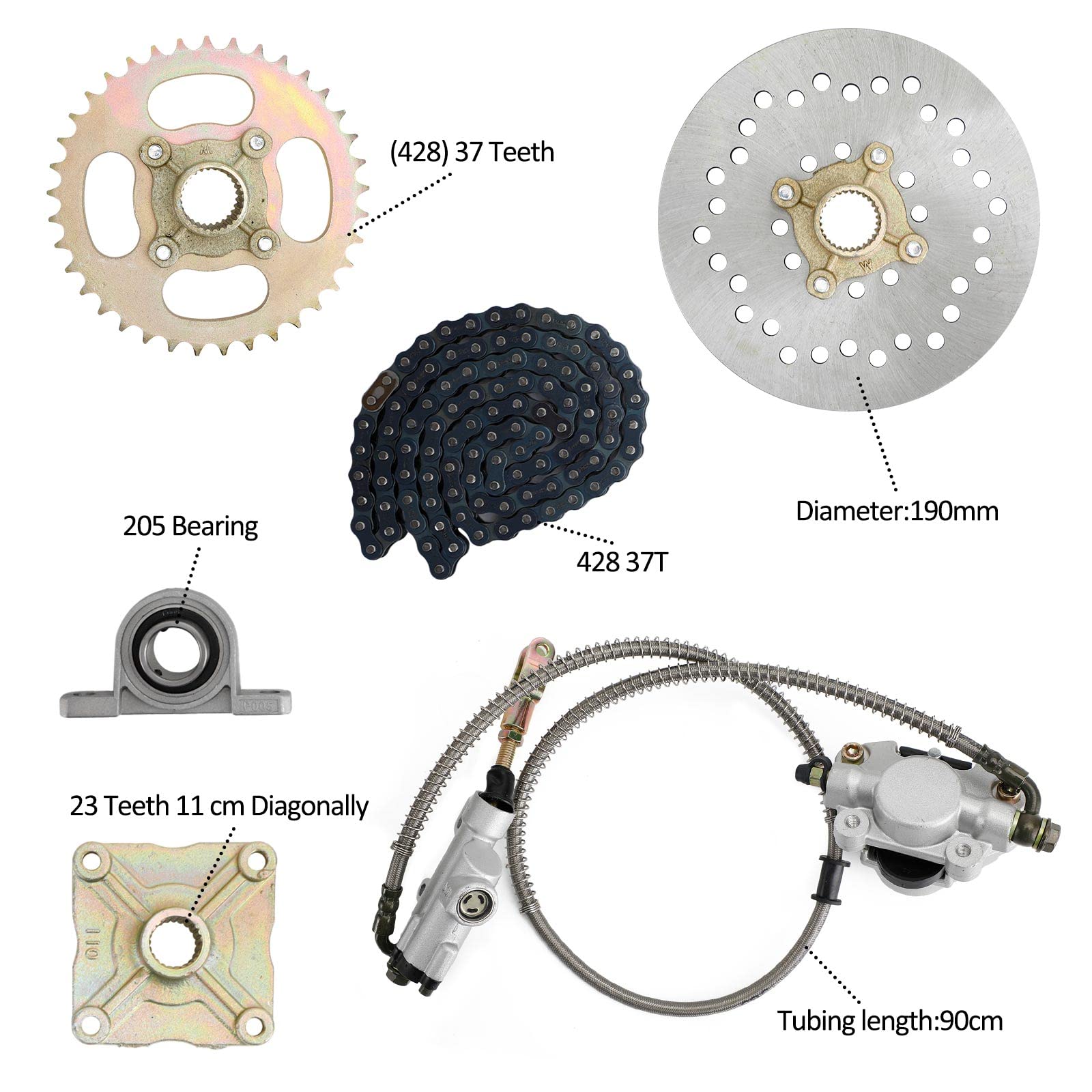 32" ATV Quad Go Kart Rear Live Axle Kit Sprocket Brake Wheel Hub Brake Assembly