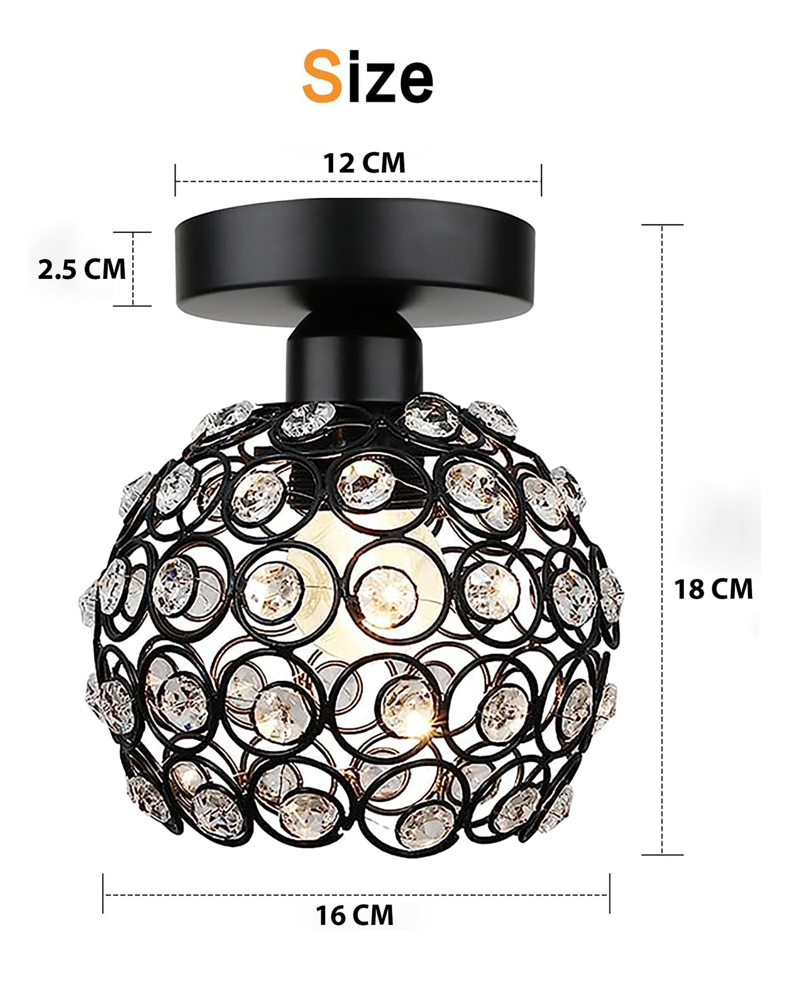 Crystal Flush Mount Ceiling Light - Elegant Home Decor -3