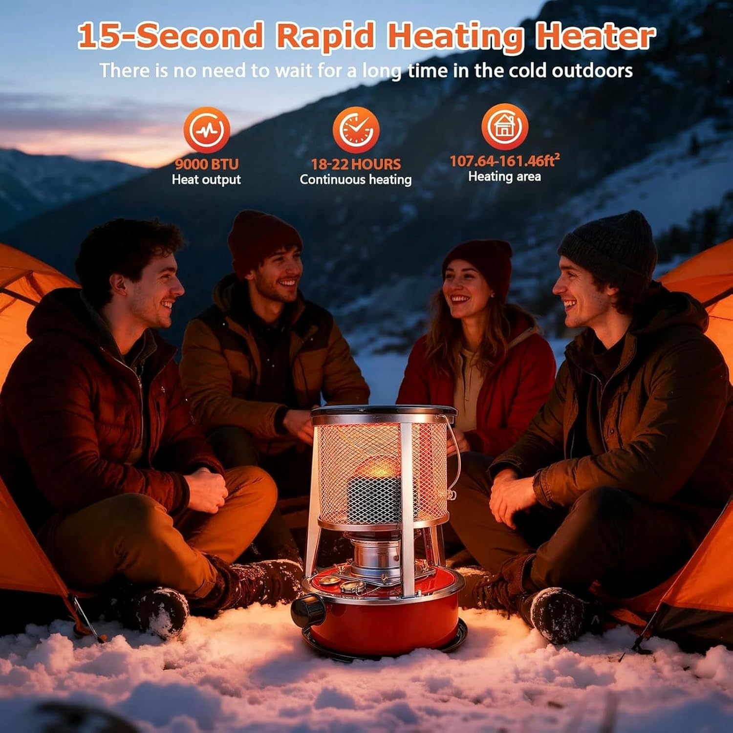 2 in 1 Portable Kerosene Heater & Stove, 9000 BTU, Stainless Steel Kerosene Stoves for Home, Camping