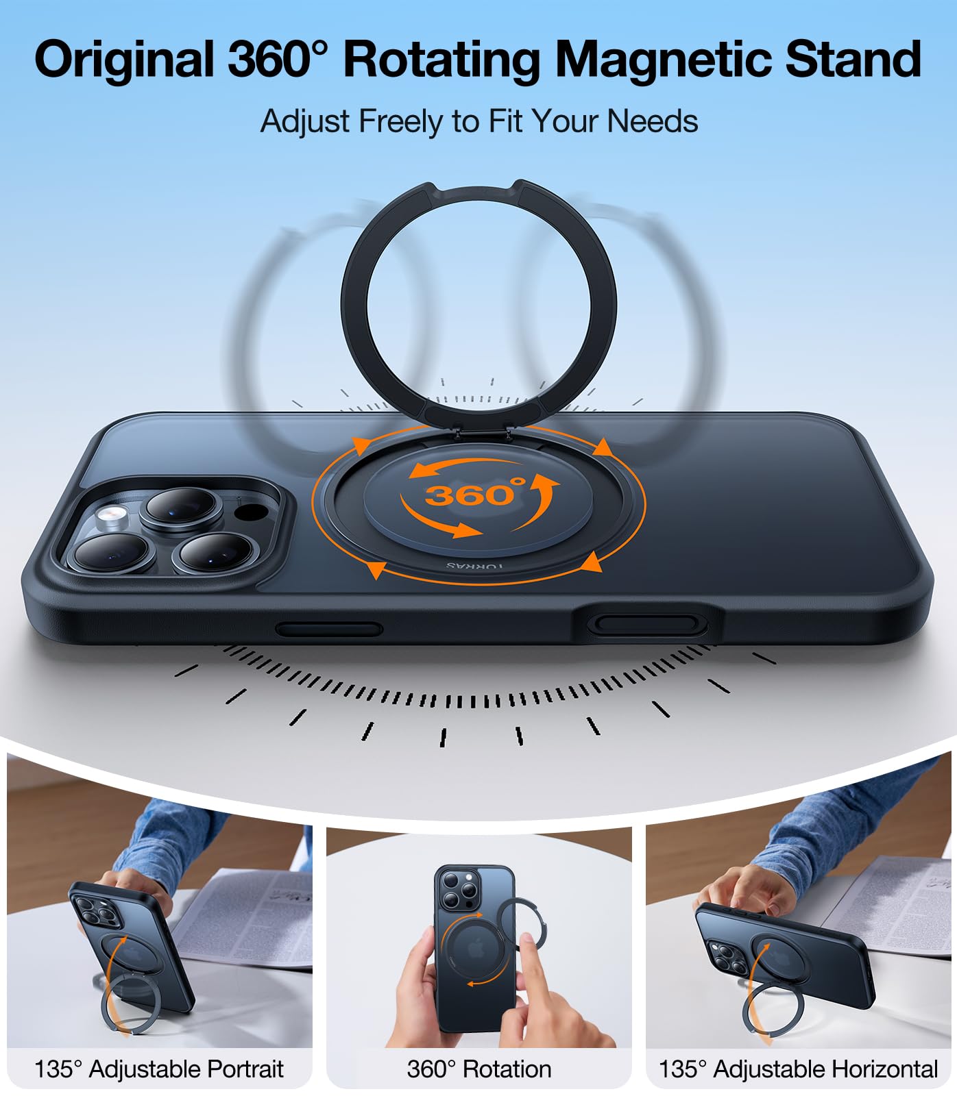 Amazon.com: TORRAS Upgraded 360 Rotatable Magnetic Ring for iPhone