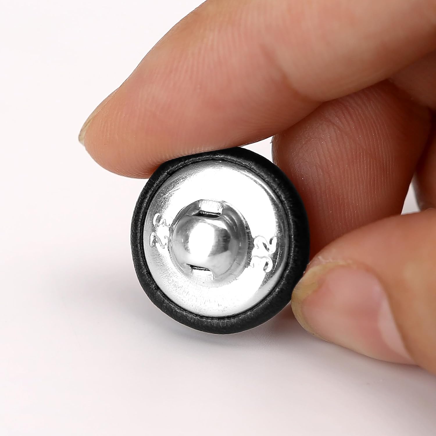 20PCS Faux Leather Covered Buttons, 0.79" Large Round Botones Para Tapicería for Upholstery Tufting Knitting DIY Handcraft, Fabric Coat Blazer Jacket, Furniture, Shoe Decoration, Couch Cushions(Black) - Image 4