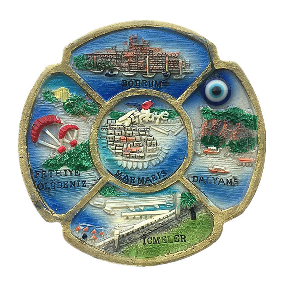 Muyu Magnet Bodrum Icmeler Dalyan Fethiye Marmaris Turkey 3D Fridge Magnet Souvenir Gift Home Kitchen Decoration Collection