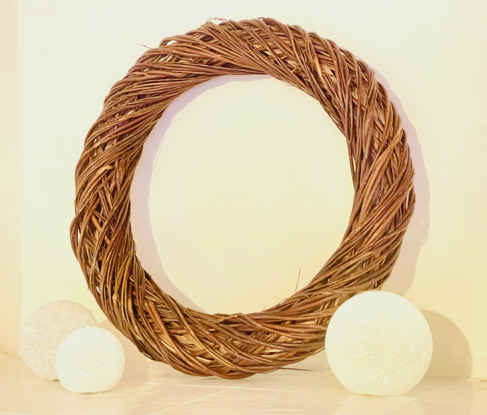großer Reisigkranz Ø 47 cm, Dekokranz für Drinnen & Draußen, Türkranz, Naturkranz, Wandkranz