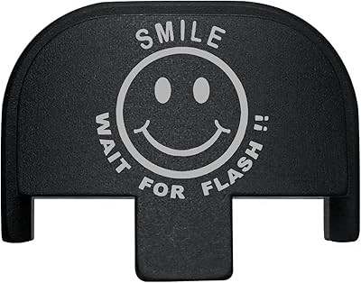 NDZ Performance Rear Slide Cover Back Plate for Smith & Wesson Self Defense S&W SD9 SD40 VE 9mm .40 Black Custom Laser Engraved Image: Smile Wait for Flash Smiley