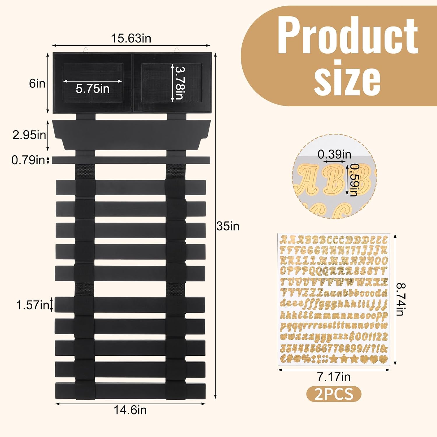 Karate Belt Display Rack with Picture Frames - Elastic Strap Design Holds 10 Belts, Medal Hanger Wall Mount with Customizable Stickers, Wood Martial Arts Belt Organizer for Taekwondo & Kung Fu
