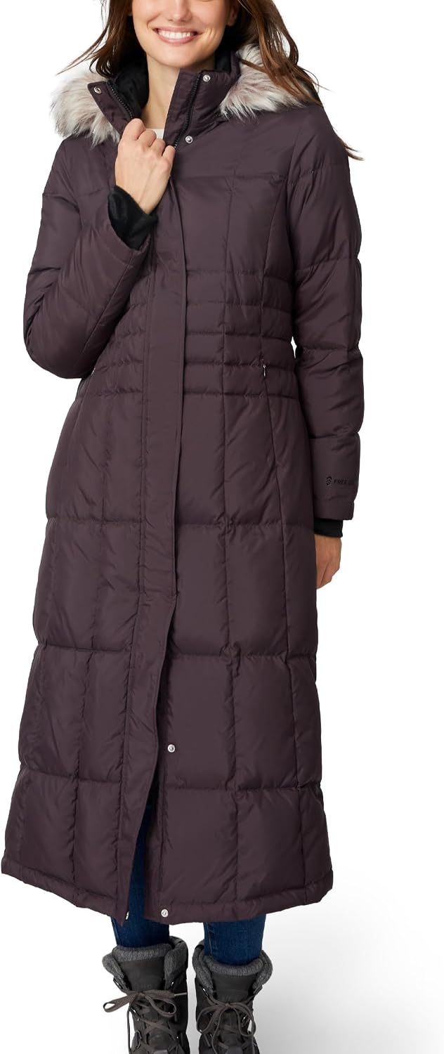 Free Country Women’s Long Parka Jacket Full Body Warm Insulated Winter Coat Water & Wind Resistant Faux Fur Puffer-Splendor