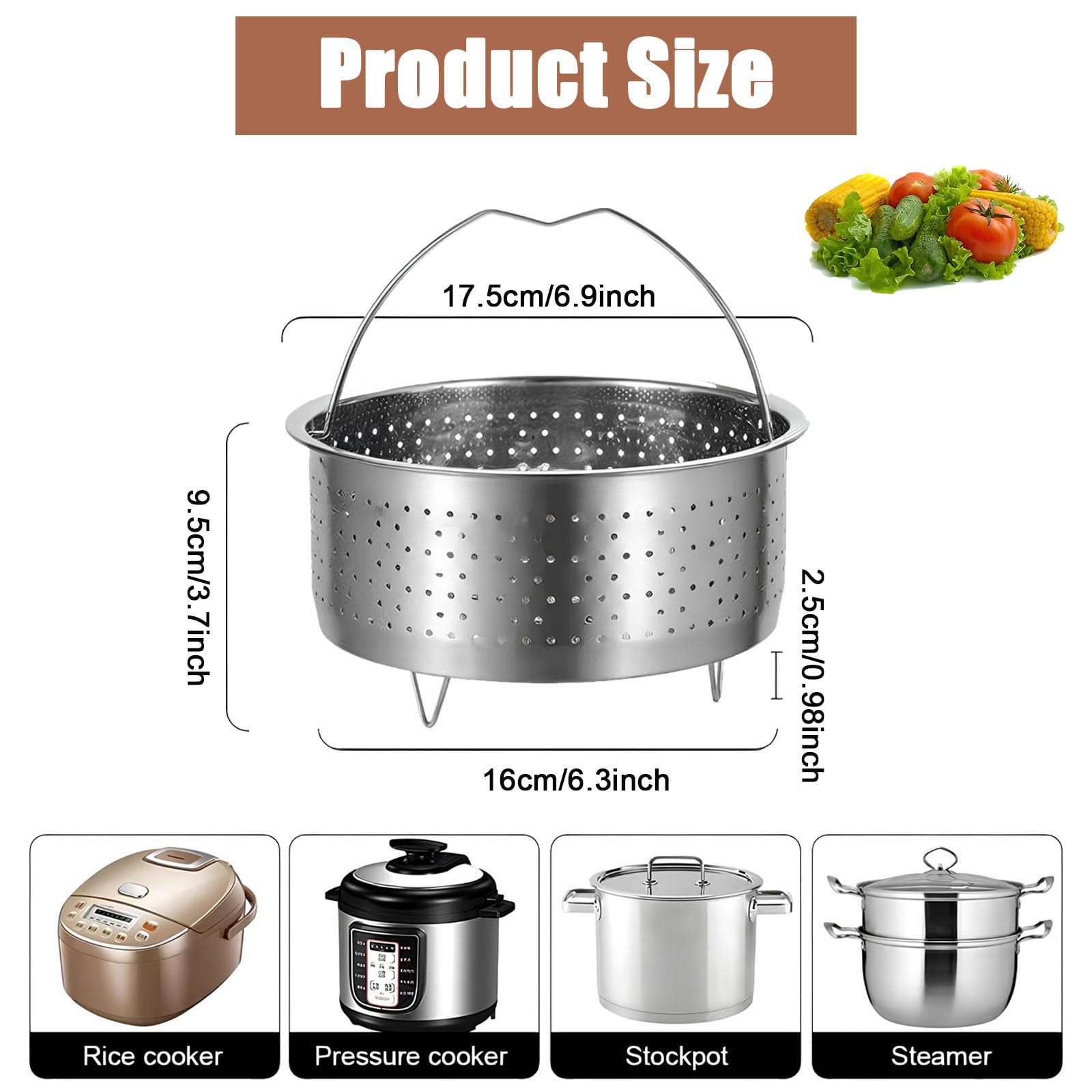 Cestello Cottura A Vapore In Acciaio Inox 304 - Per Pentole A Pressione, Vaporettiere E Cucina Sana - Foto 3