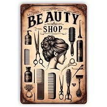 Vintage Hair Salon Barber Shop Aluminium Metal Tin Sign Tin Poster Wall Are Decor New 12x8 Inch