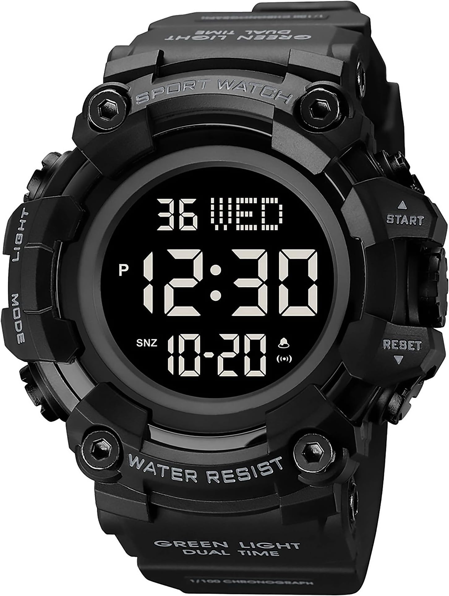 V2A Silicone Men Big And Bold Digital Analogue - Digital Sports Watch For Men With Dual Time Stopwatch Countown Timer 5 Atm Waterproof Digital Analogue, Black Dial,Multi-Color Band