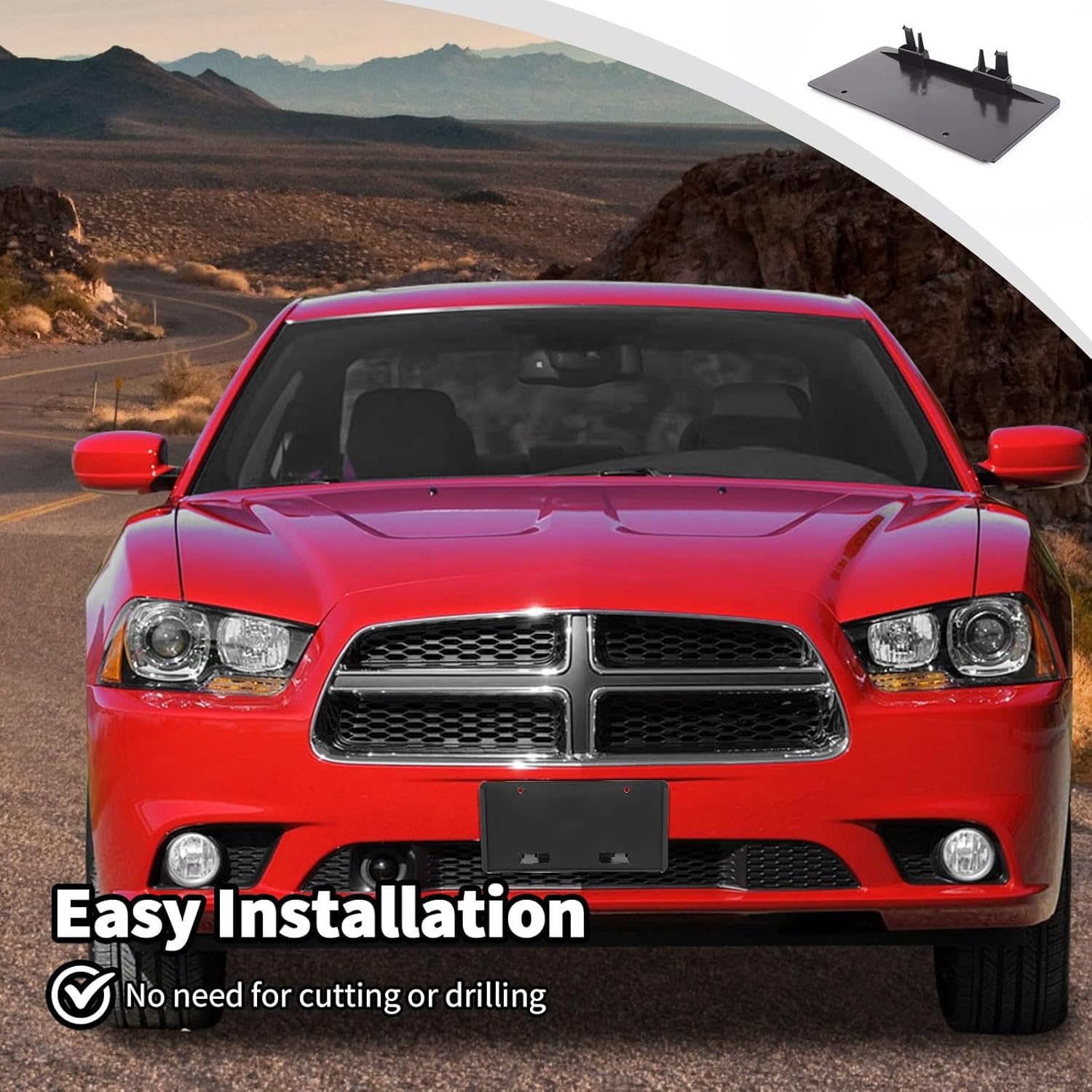 JWWY License Plate Frame Number Registration Plate Holder Bracket Fit for 2011-2014 Dodge Charger Exterior Accessories