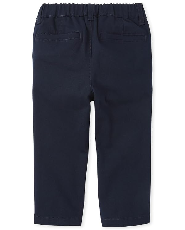 The Children's Place baby boys And Toddler Stretch Skinny Chino Pants, Flax/New Navy 2 Pack, 12-18 Months US by The Children's Place - Image 4