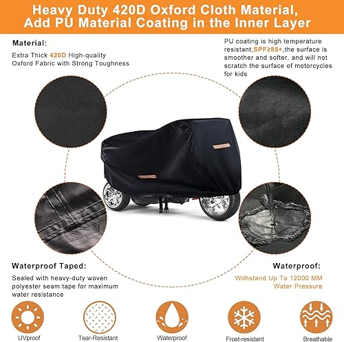 Miniatura 10 de Funda de coche para niños, funda impermeable para ruedas eléctricas grandes, 420D, universal, para ruedas eléctricas, Jeep y vehículos eléctricos