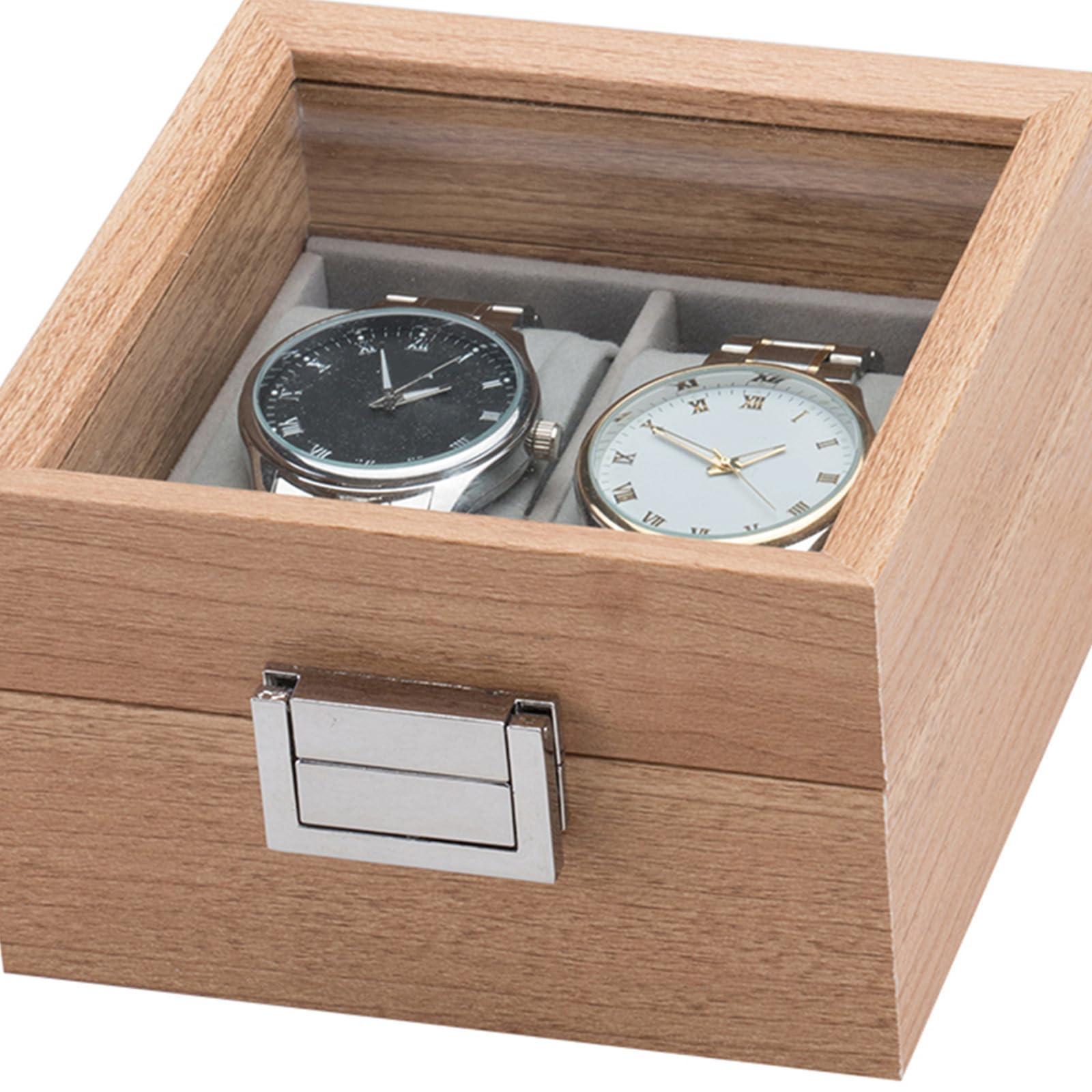 INOOMP 2 Pezzi Scatola Porta Orologi Uomo Legno a 2 Scomparti, Elegante