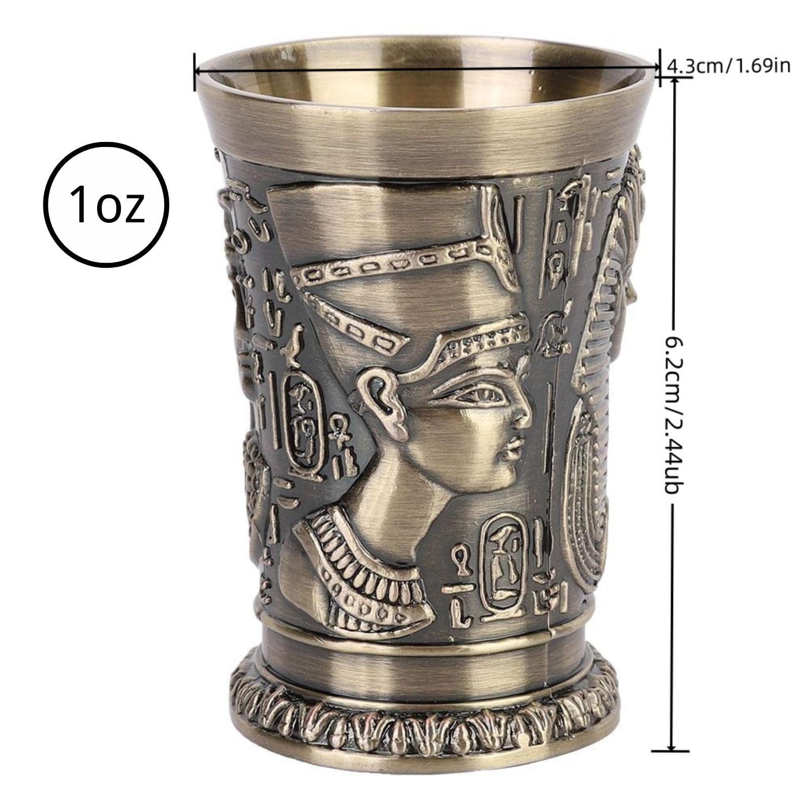 Nikou Kubek do wina w stylu vintage, metalowy kieliszek do wina, kreatywne kieliszki do kieliszków w stylu egipskim, sztuka, rzemiosło, dekoracja, ozdoby do szafki na wino, ozdoby domowe (zielony