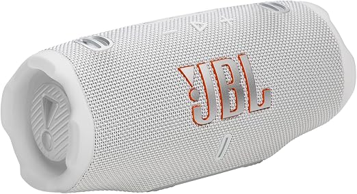 JBL Charge 6 Bezprzewodowy Przenośny Głośnik Bluetooth, 28 H Odtwarzania, Wodoodporność IP68, Pyłoszczelność i Odporność na Upadki, Dźwięk JBL Pro z Funkcją AI Boost, Auracast, Biały