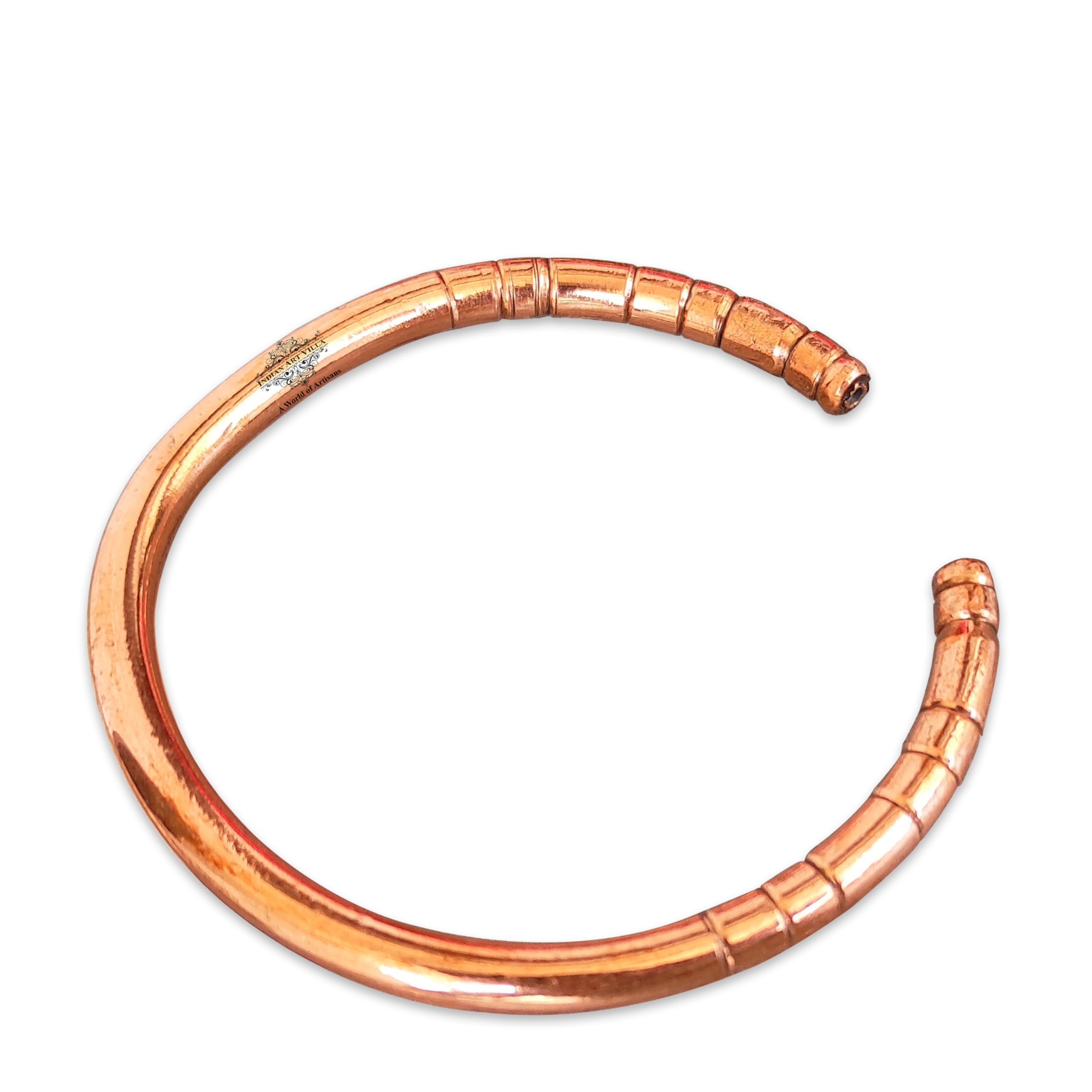 INDIAN ART VILLA Solid Copper Open Mouth Kada Bracelete, for Tension Free Life Relieve Arthritis Symptoms, Width 3" Inch, Brown (B072L5RKSF) Amazon Price History, Amazon Price Tracker