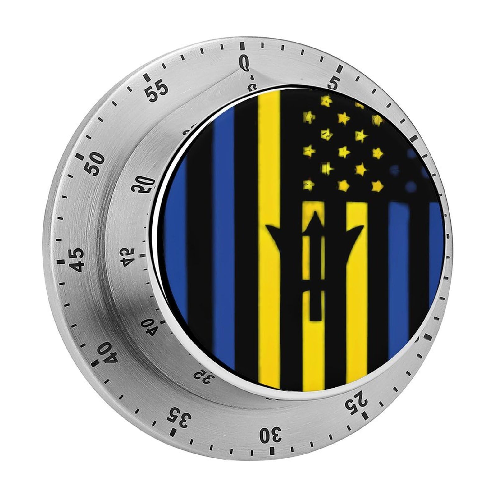 Barbados U.S. Flag Funny Timer 60 Minute Countdown Timer Mechanical Time Management Tool for Kitchen Work
