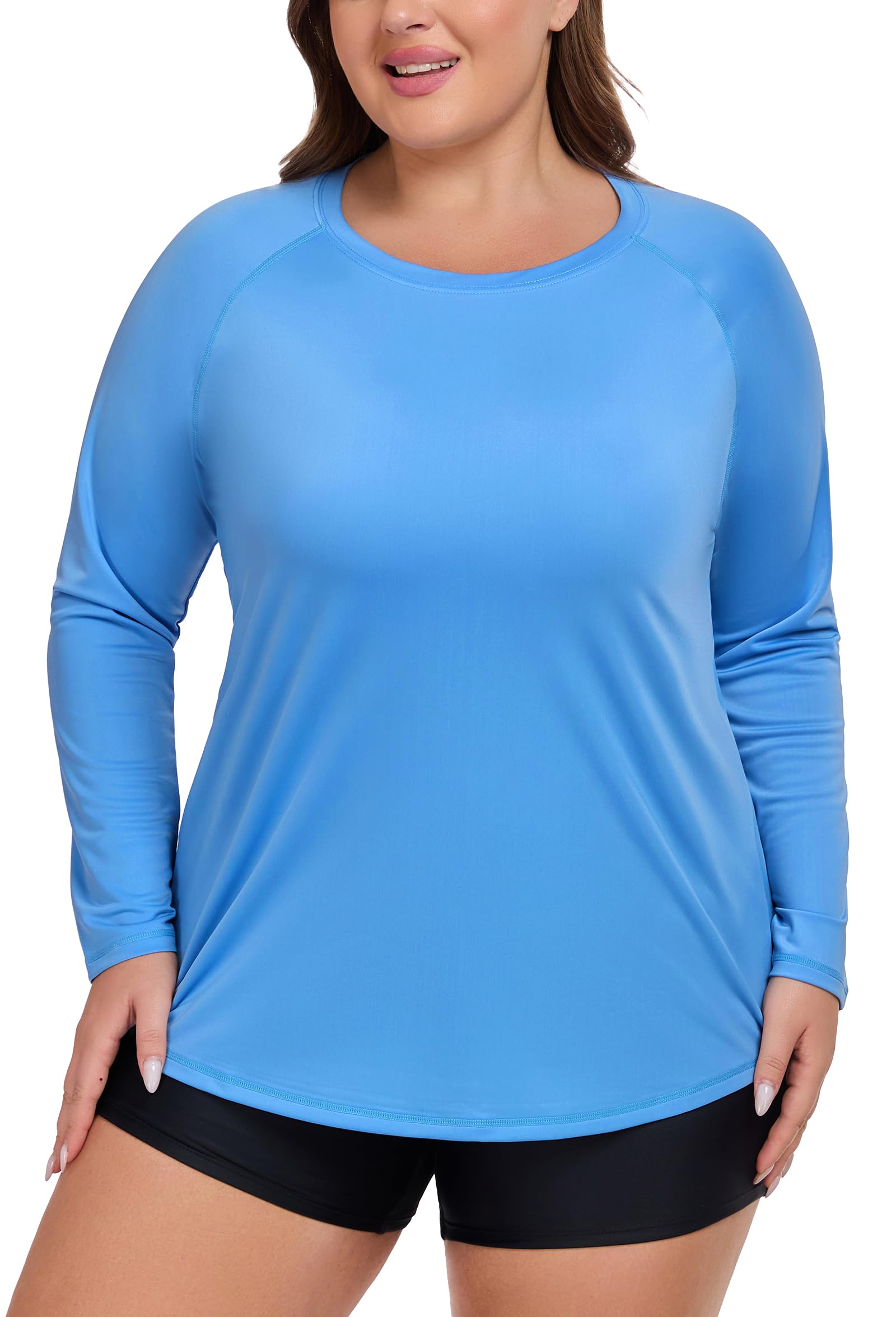 ForHailey Camicia da nuoto da donna a maniche lunghe con protezione UV UPF 50+, ad asciugatura rapida, per escursionismo, pesca