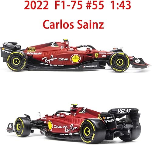 Miniatura 2 de Bburag 1:43 Último 2022 F1-75#55 Carlos Sainz 1/43 Alloy Racing F1-75#55 Lujo Fórmula Uno Vehículos Fundidos Estáticos Die Cast Vehículos