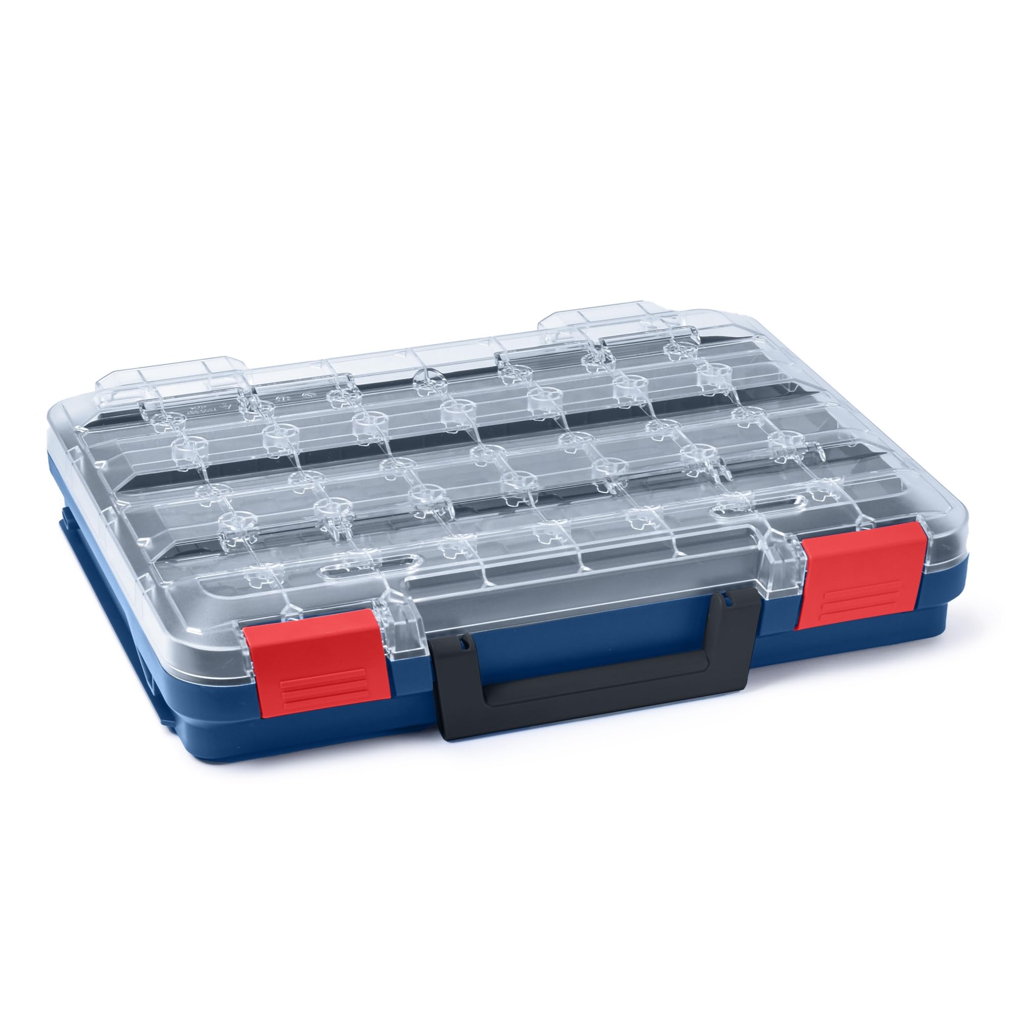 T-BOXX 320 - Caja organizadora profesional azul (incluye juego de cajas de inserción Trade 2, tapa transparente, caja de almacenamiento para tornillos y piezas pequeñas) WFix