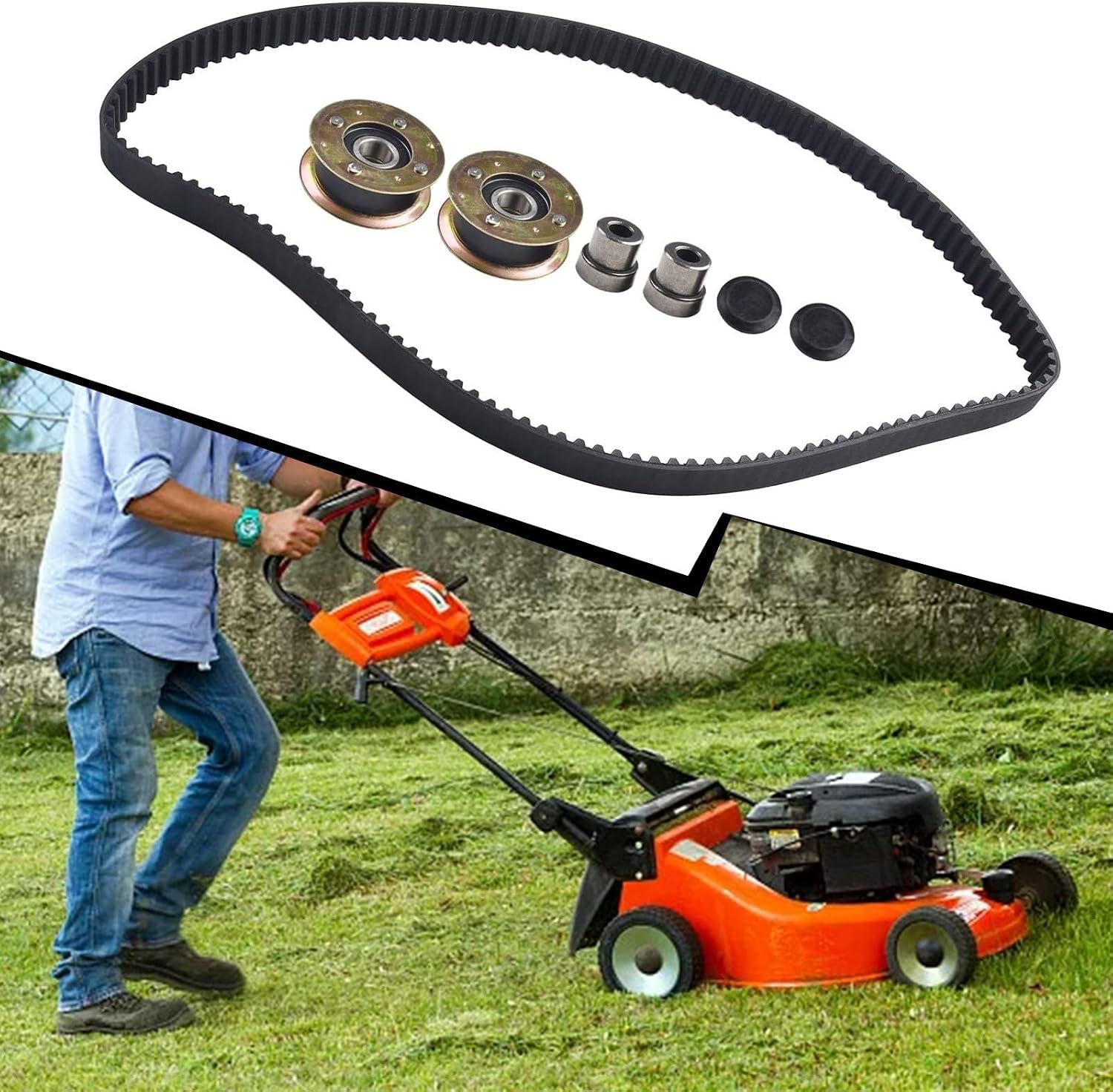 Lawn Care Essentials idler pulley plus belt kit suitable across multiple leading lawn mower brands