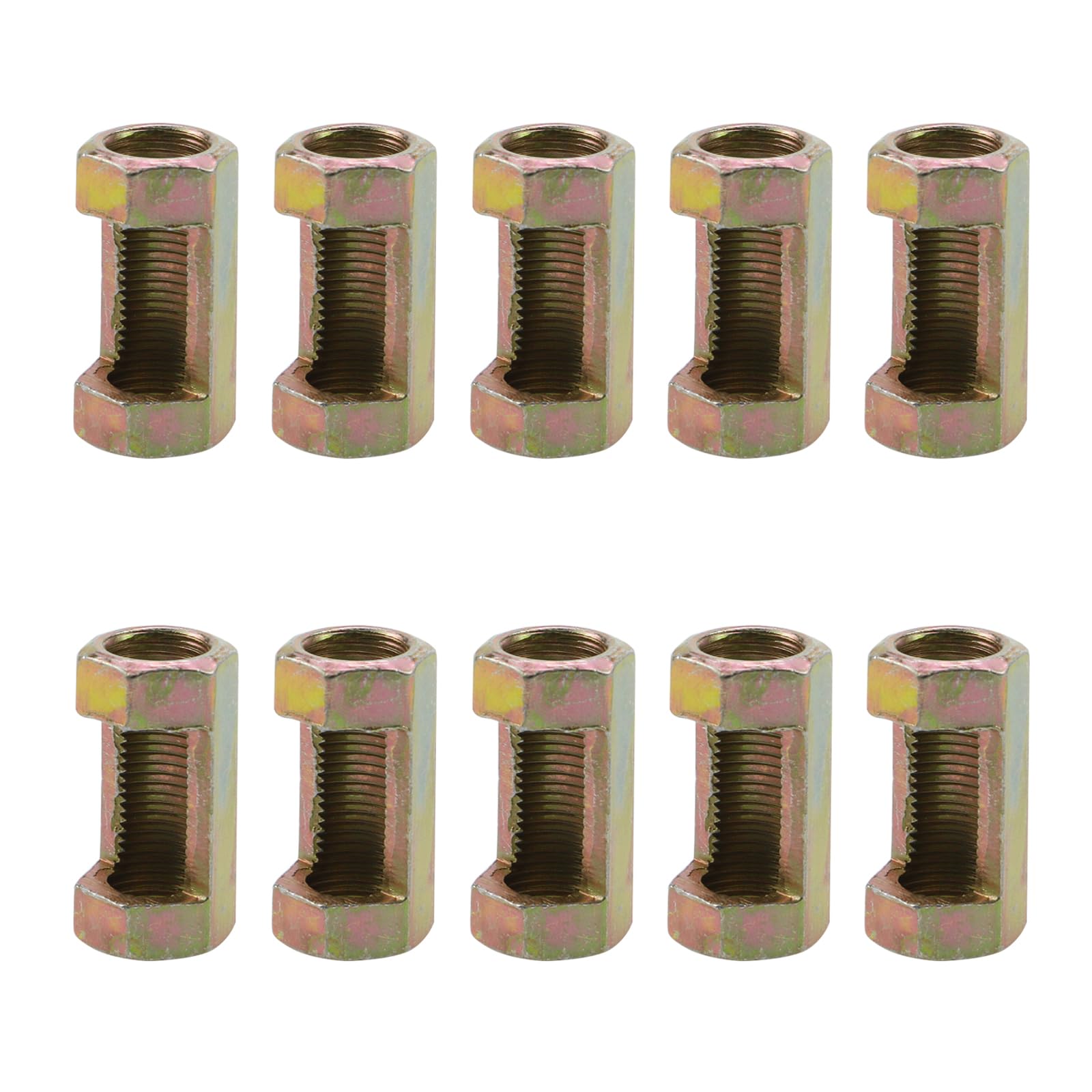 M10 Thread 1.18" Iron Hexagon Nut Thread Light Fittings Height Lamp Repair Parts for Lamp Pipe Zinc Plating Iron, Pack of 10-image-7