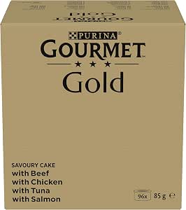 Gourmet Gold Raffiniertes Ragout Katzenfutter nass, Sorten-Mix, 96er Pack (96 x 85g)