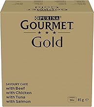 Gourmet Gold Refined Ragout Wet Cat Food, Variety Mix, Pack of 96 (96 x 85 g)