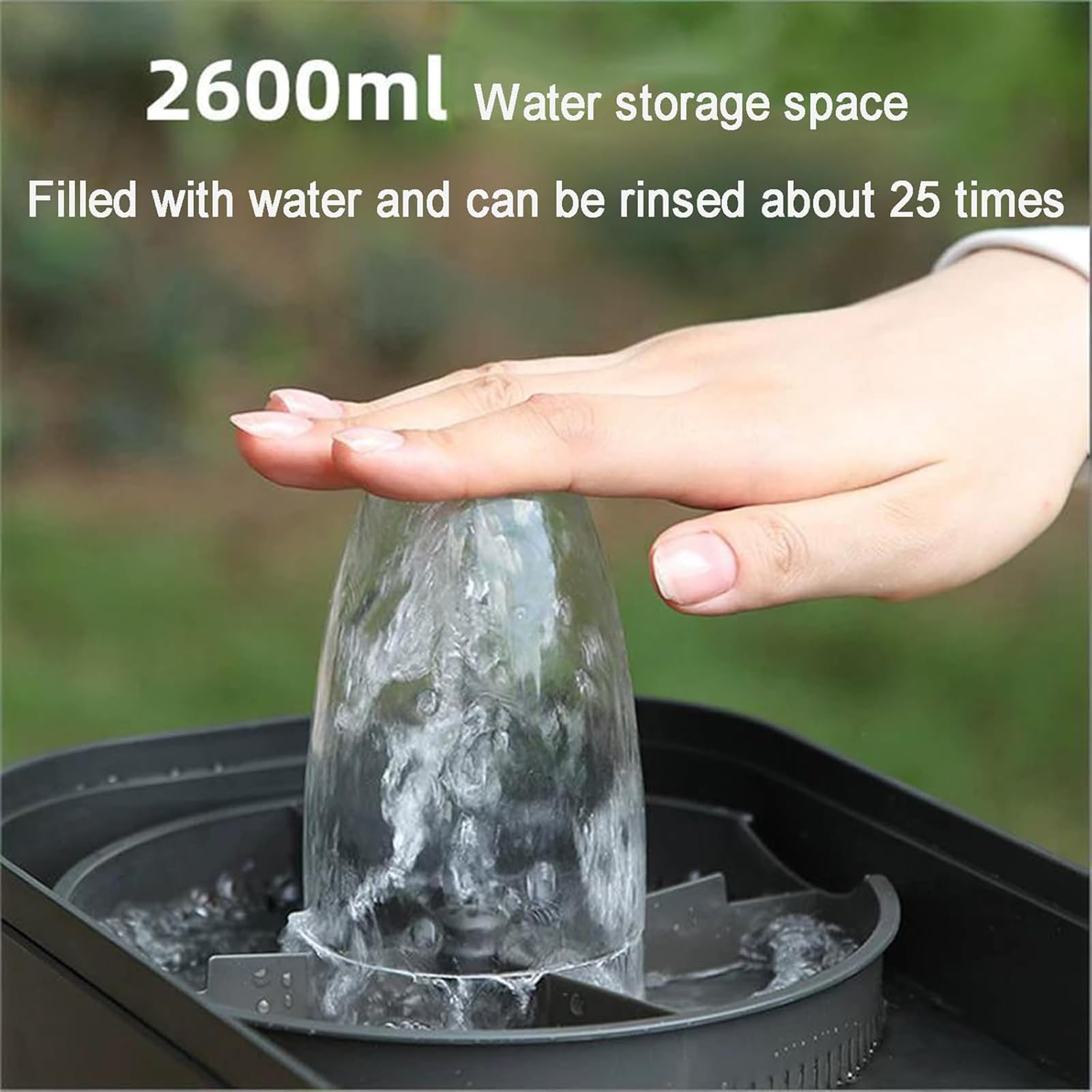 Lavavasos Eléctrico De Sobremesa A Alta Presión, con Depósito De Agua De 2,6 L + 3,5 L, Limpieza Profunda De 360°, Recargable, para Vasos con Diámetro De Abertura De 3 A 15 Cm
