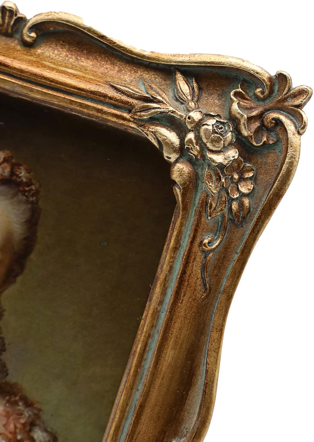 5x7 Vintage Picture Frame, Antique Ornate Bronze Gold Photo Frame, for Tabletop and Wall Display, Decorative Retro Home Decor, Old Fashioned Photo Gallery Art