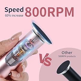 AprElm 4.8IN Longer Electric Foot Callus Remover with 80pcs Sandpaper Discs, Professional Aluminum Callus Remover for Feet, Stepless Speed Control Pedicure Tools for Dead Skin (Pink)