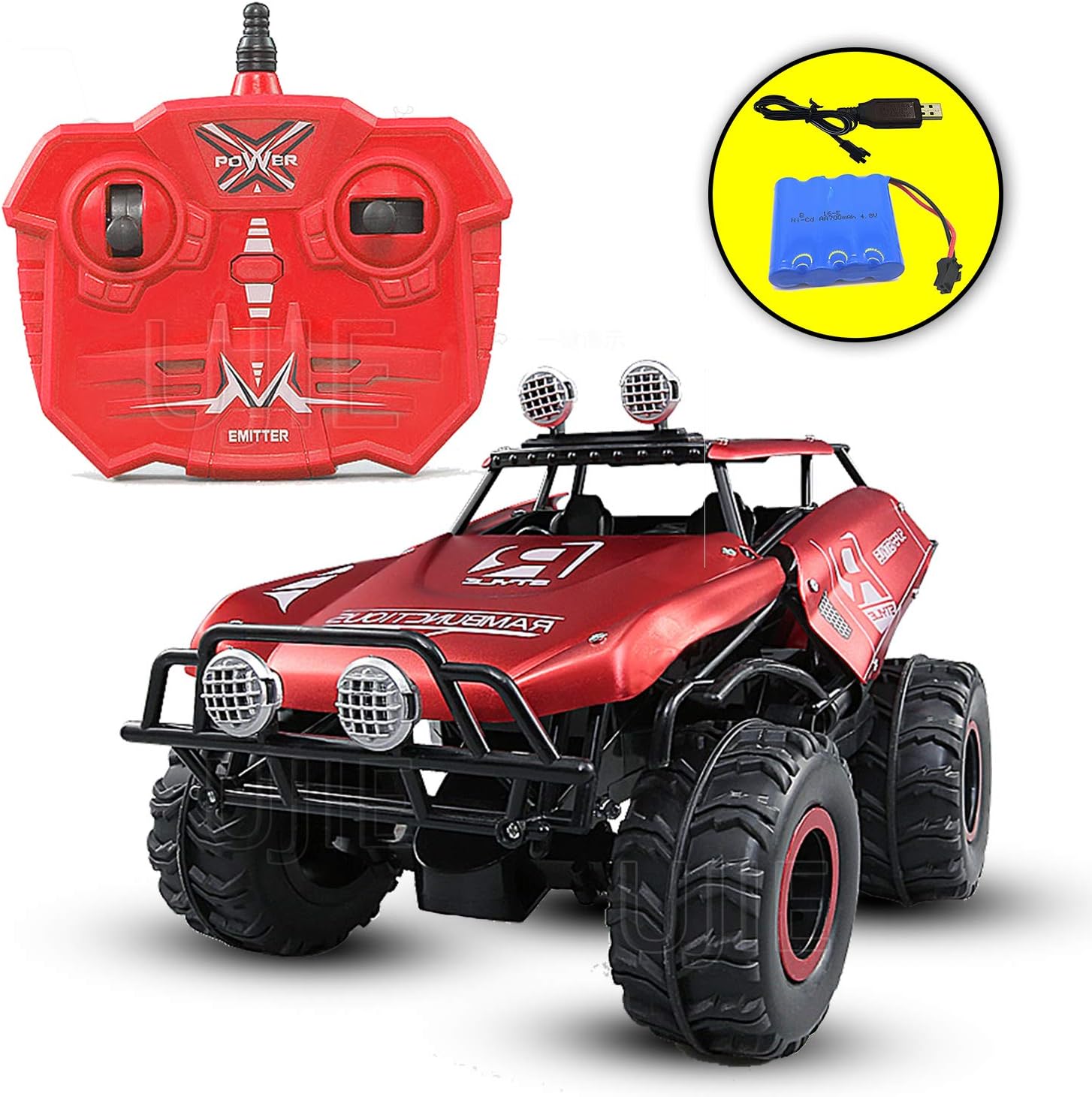 UJIE 1:16 Stunt Chase Off-Road with Jump & Rotation Feature (Red)