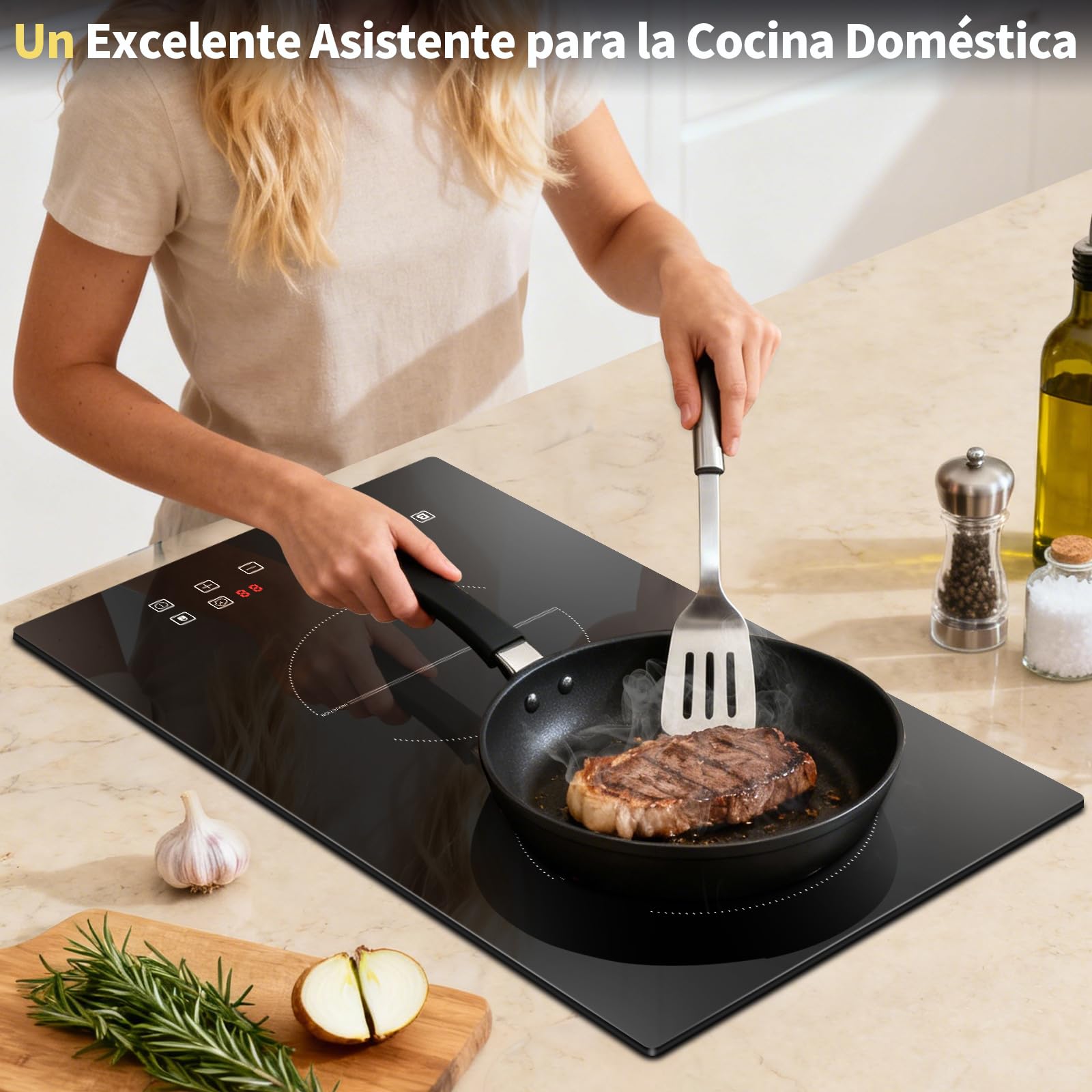 Placa inducción 2 fuegos 3500w, 30cm, Vitroceramica Induccion Empotrable de Función Boost, con 9 niveles de potencia, Temporizador, Bloqueo de Seguridad, Encimera Induccion 220V~240V — view 7