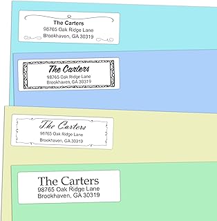 Personalized Return Address Labels - Black and White Custom Address Stickers on Sheets (50-1000 Labels)