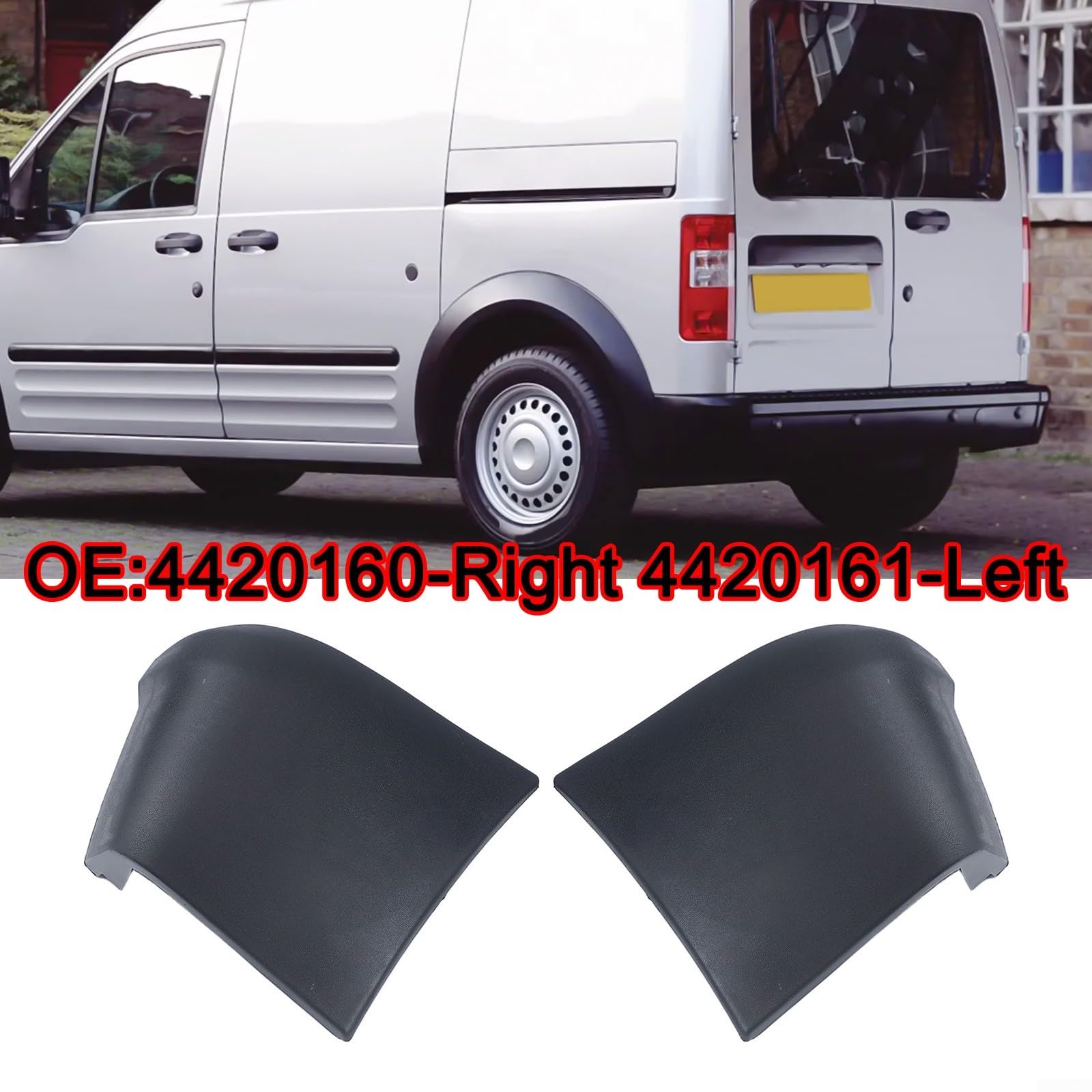 Coppia di tappi angolari per paraurti posteriore con clip per Ford per Transit Connect lato sinistro e destro