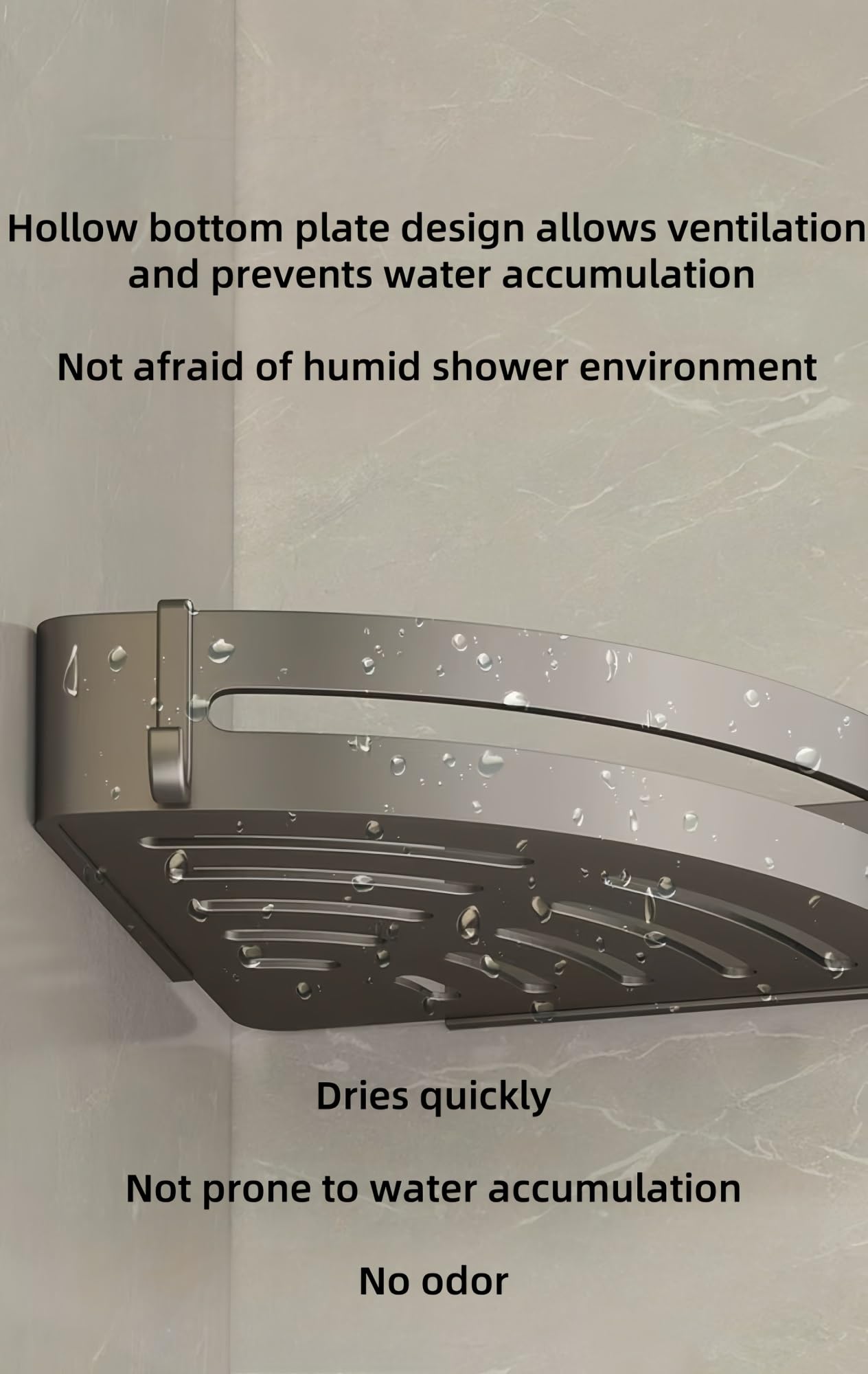 Duschregal Eckduschregal Badezimmer Eckregal Duschablage Duschablage Bohrfrei Duschregal (Grau, 3