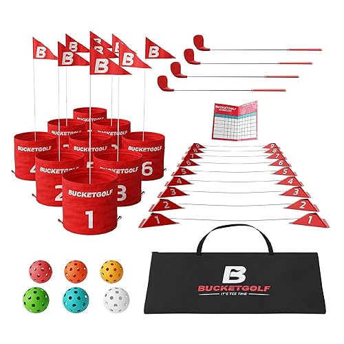 bucketgolf Game 9 Hole Bundle with Clubs - Outdoor Golf