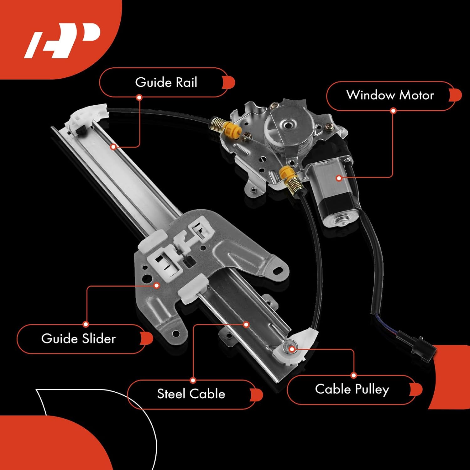 A-Premium Power Window Regulator with Motor Rear Driver Side Compatible with Nissan Altima 2002-2006