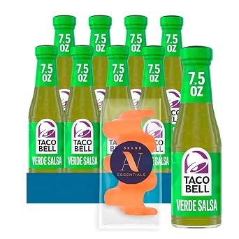 Taco Bell - Lavinia Essential Bundle 4-Pack of Green Sauce, 7.5 oz Glass Bottle + 1 Utility Prop