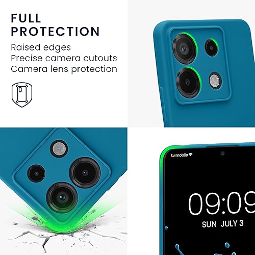Vista 461 de kwmobile Funda compatible con Xiaomi Redmi Note 11 / Note 11S - Funda protectora de silicona TPU suave y delgada - Azul Báltico Azul (Baltic Blue)
