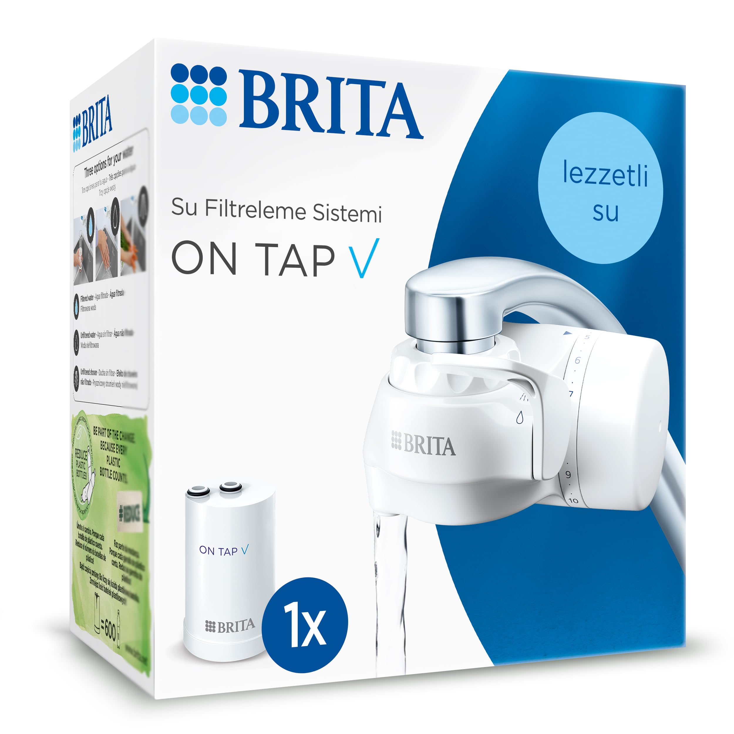 BRITA ON TAP V Water Filter System, incl. 1 Filter Cartridge: Sustainable good tasting water directly from your faucet, reduces micro particles, metals and substances that affect taste-image-2