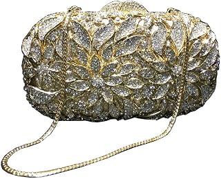 Bolsa feminina de luxo para noite com strass, bolsa de mão de diamante sintético, bolsa metálica para festa de casamento e banquete