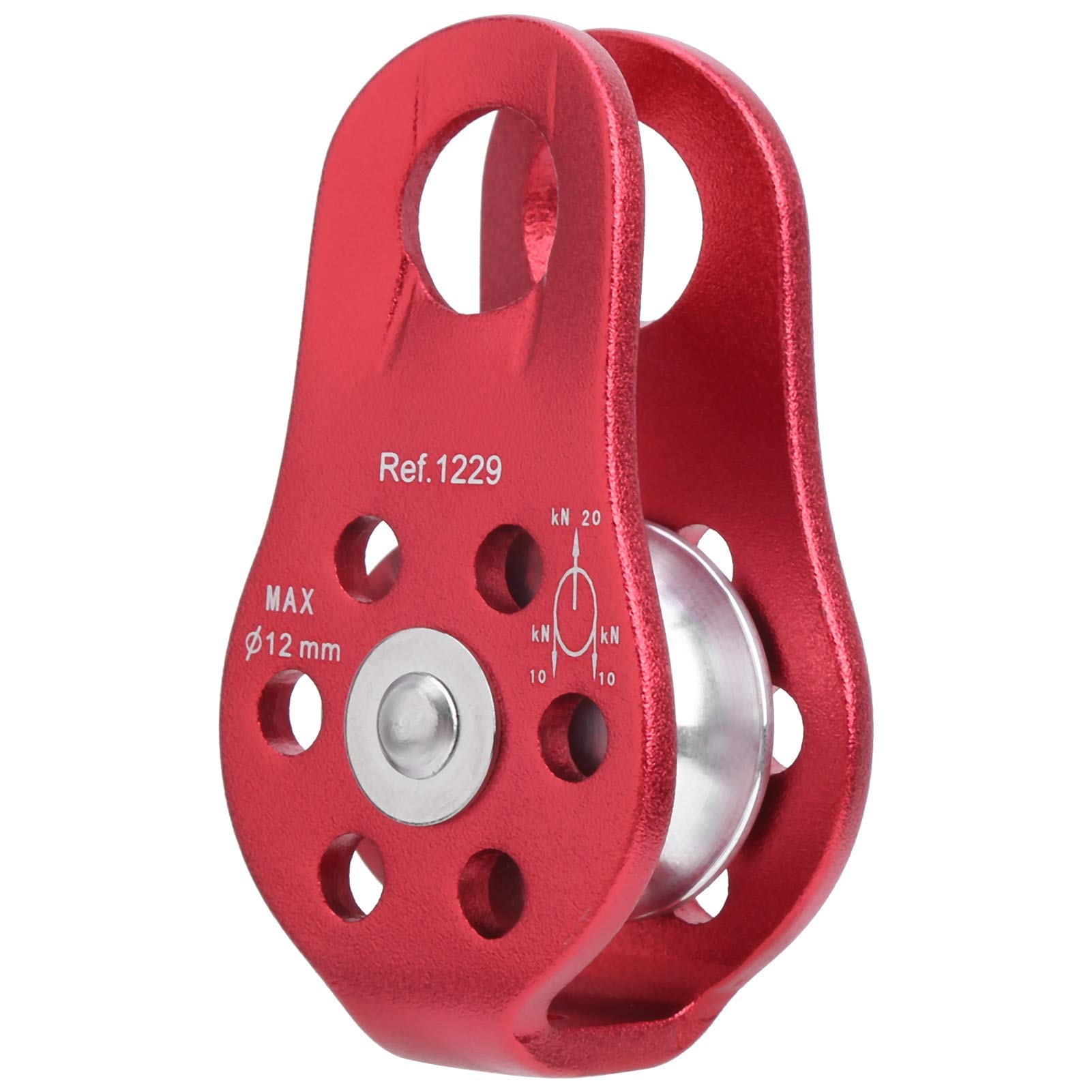 Fixed Side Roller, 20KN Small Outdoor Climbing Roller, Fixed Aluminum Micro Side Roller for Aerial Work (Red)