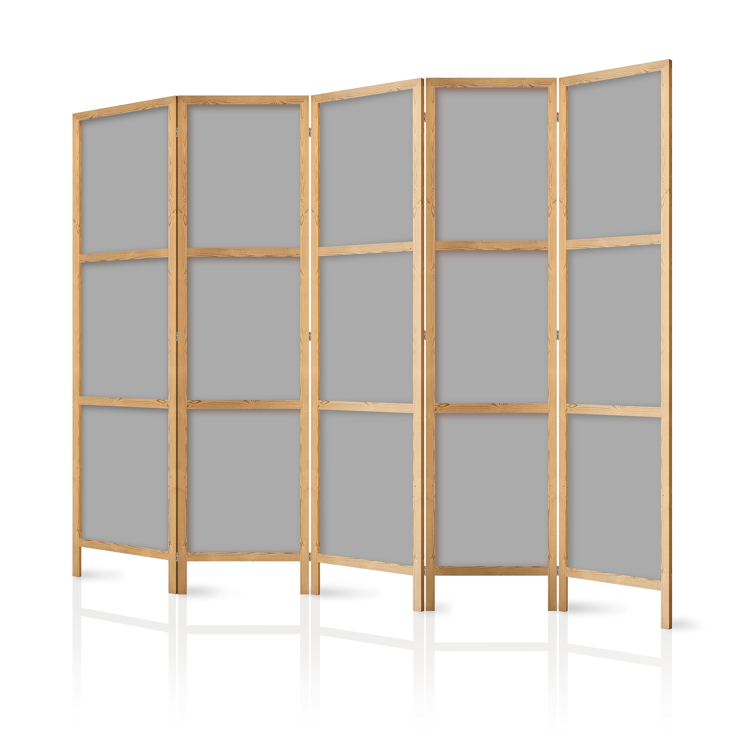 murando Room divider XXL Grey Gray 225x171cm / 89"x68" 5 pieces