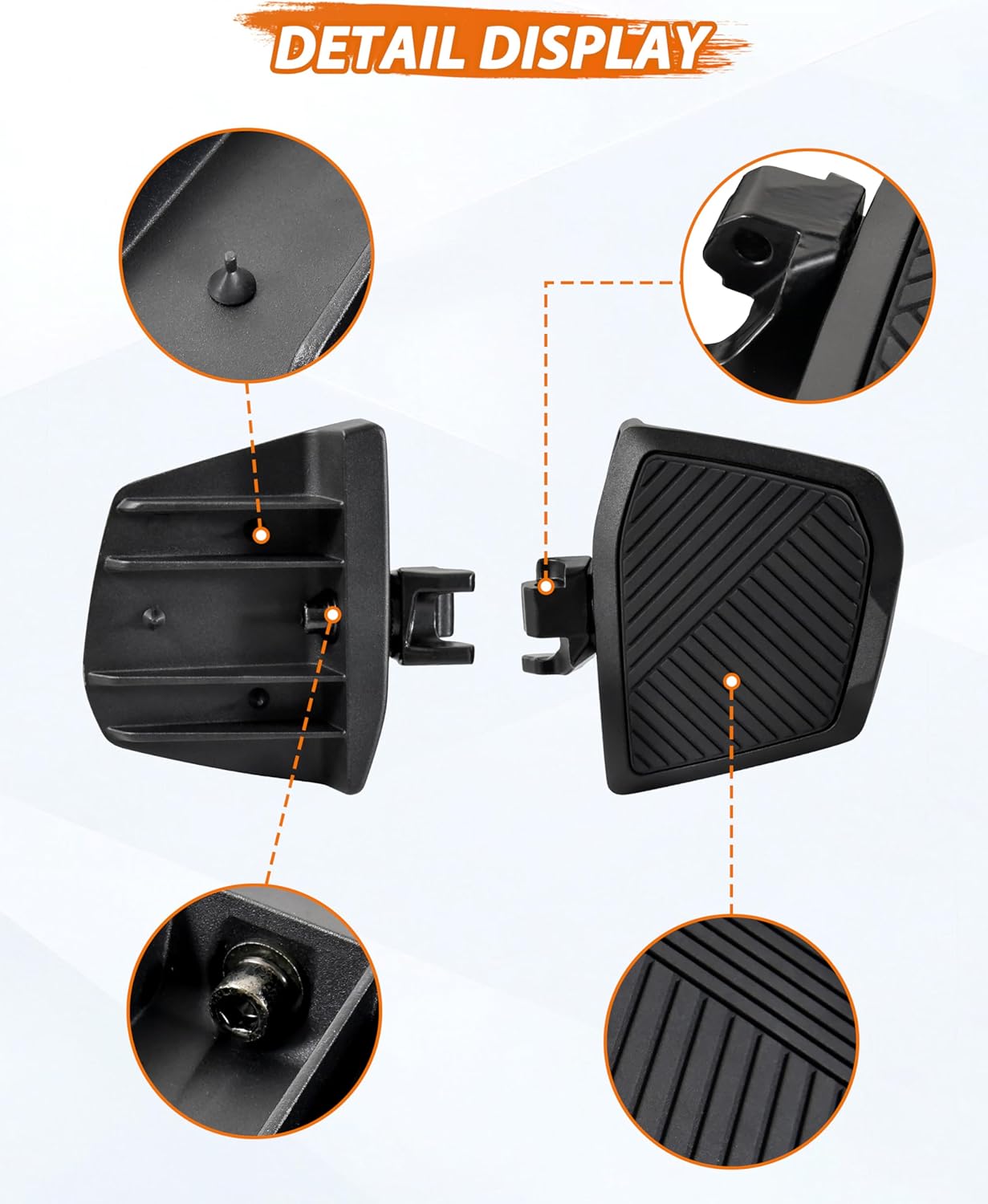 Wider Larger Footboards for Can Am Ryker, Extended Larger Foot Rest Brake Peg Pedal for Can-Am Ryker 600 900 Sport & Ryker Rally Edition All Models Accessories, 2PCS