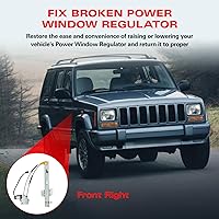 Vista 5 de BDFHYK 741-769 Regulador de ventana eléctrica con motor, lado del pasajero delantero derecho para Jeep Cherokee 1997 1998 1999 2000 2001 97 98 99 00