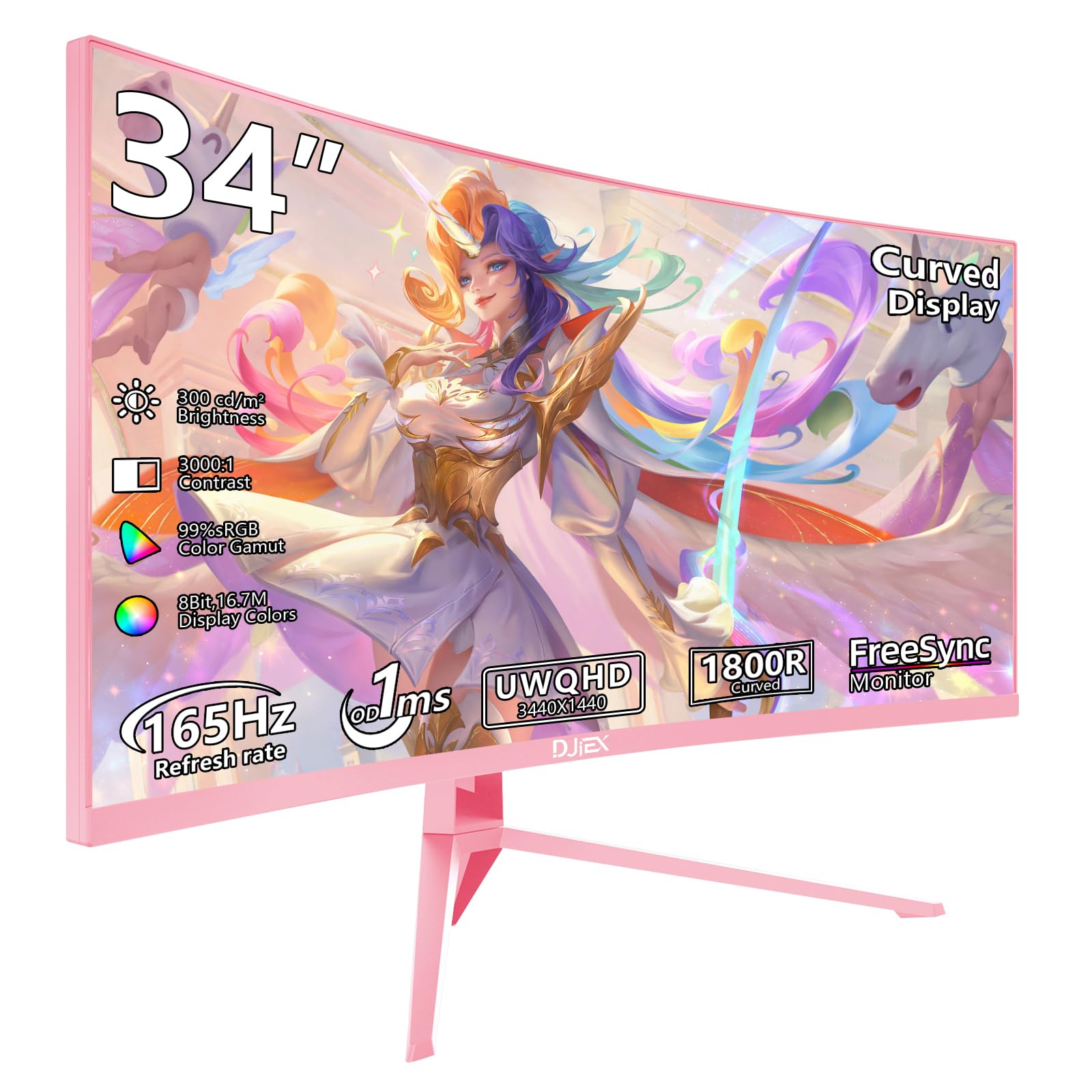 Amazon.com: DJiEX 34 inch Pink Ultrawide Curved Computer