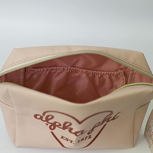 Miniatura 7 de Sorority Shop Alpha Chi Omega - Bolsa de maquillaje multiusos de piel sintética, resistente al agua, bolsa de viaje de maquillaje con diseño con